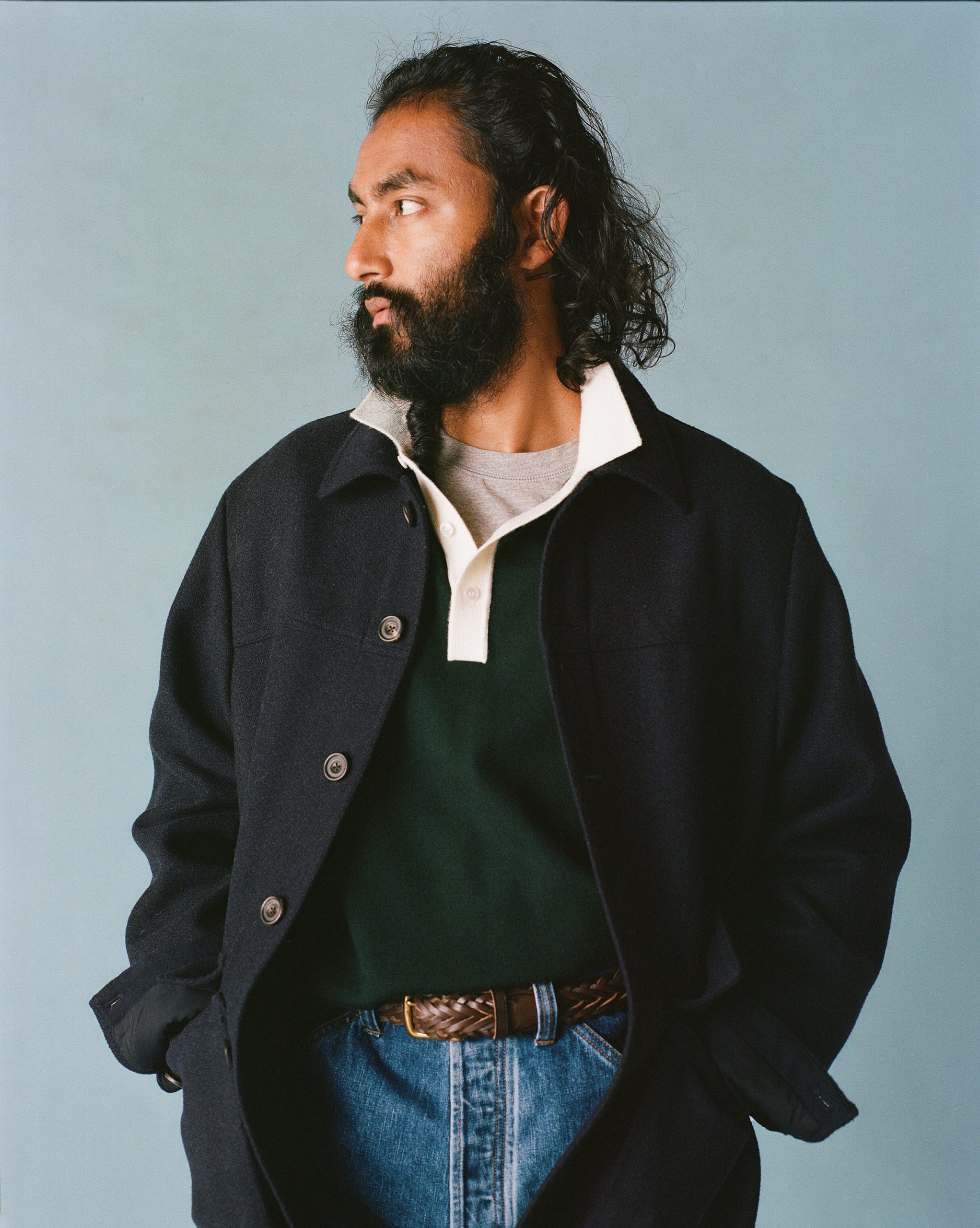 Green Merino Wool Knitted Rugby Shirt - Image 6