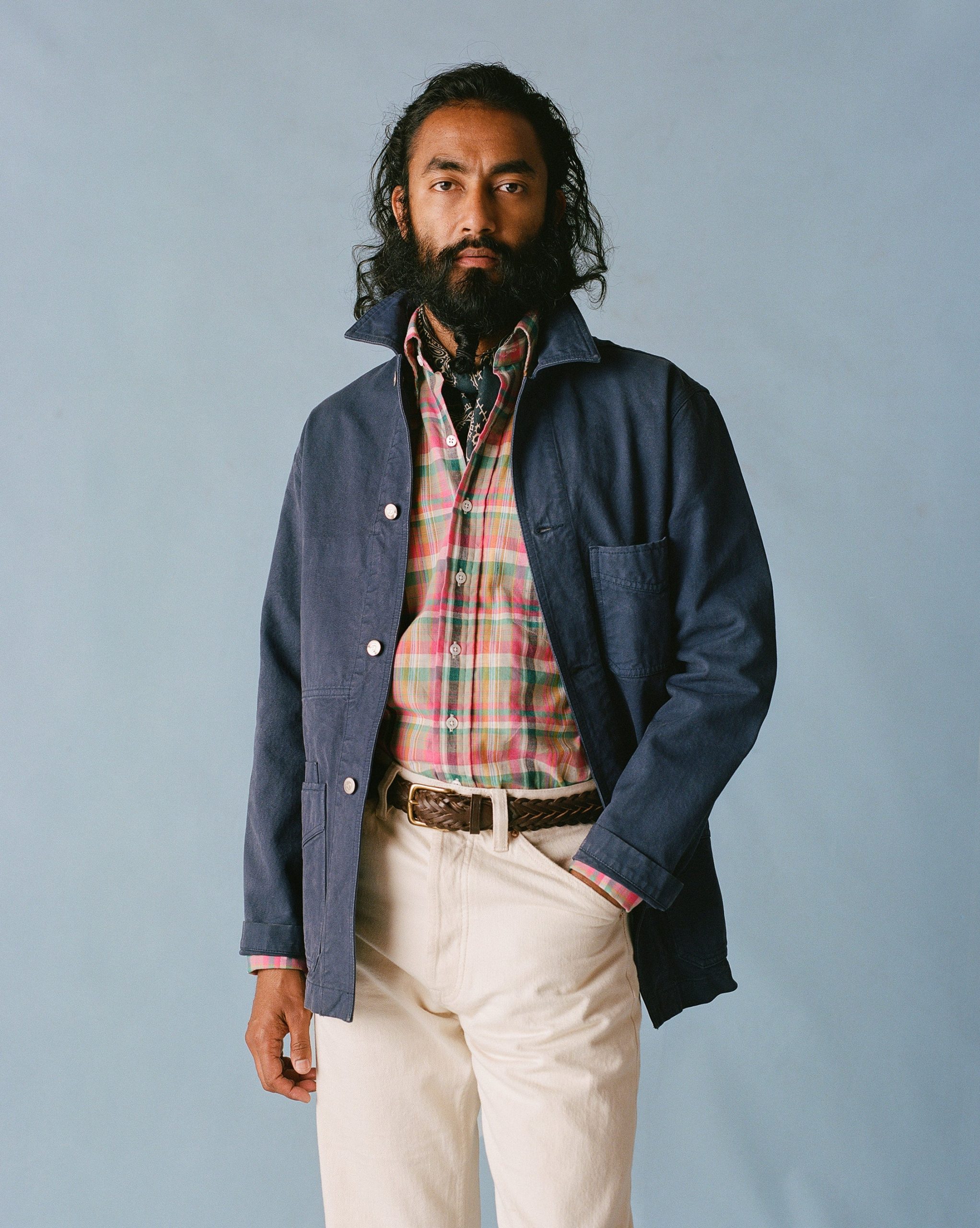 Navy Cotton Duck Canvas Five-Pocket Chore Jacket - Image 9