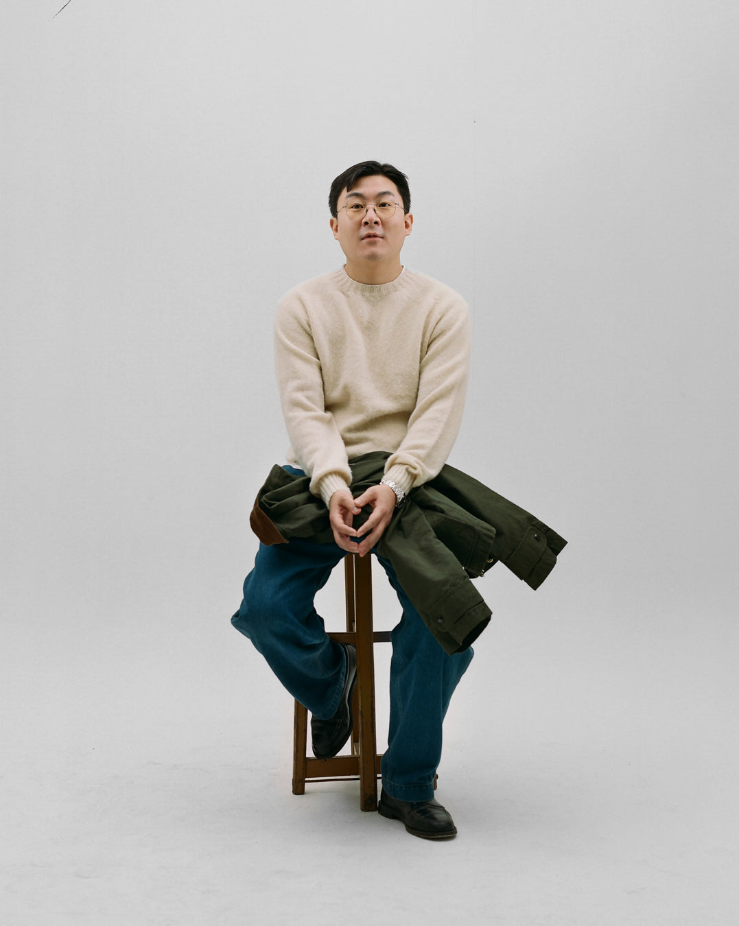 Ecru Brushed Shetland Crew Neck Jumper - Image 6