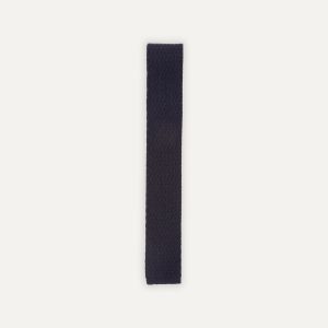 Navy Knitted Cashmere Wool Solid Colour Tie