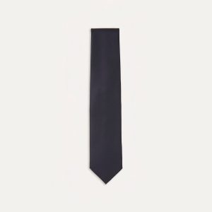 Navy Silk Twill Tipped Tie