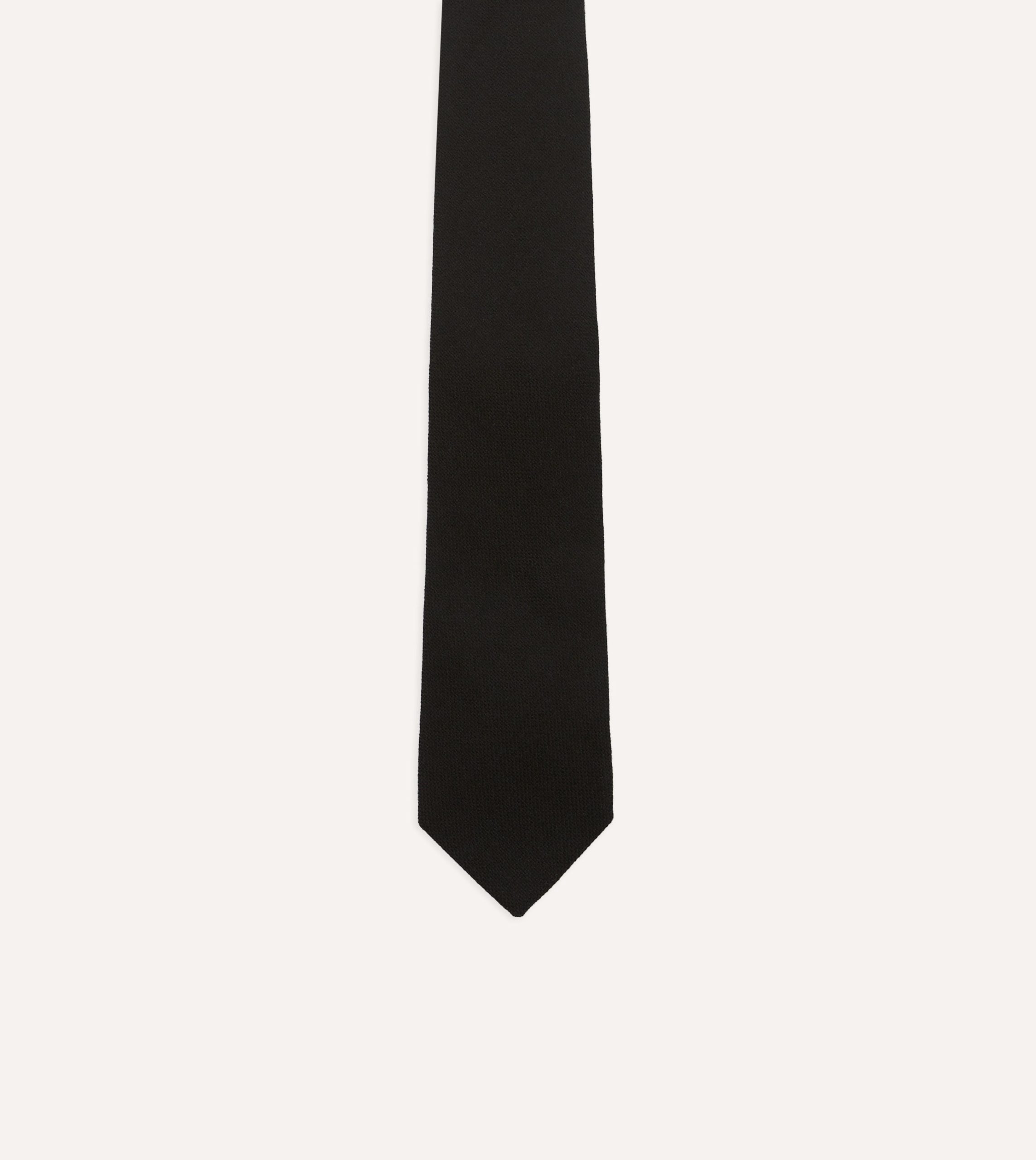 Black Pure Cashmere Solid Tipped Tie - Image 4