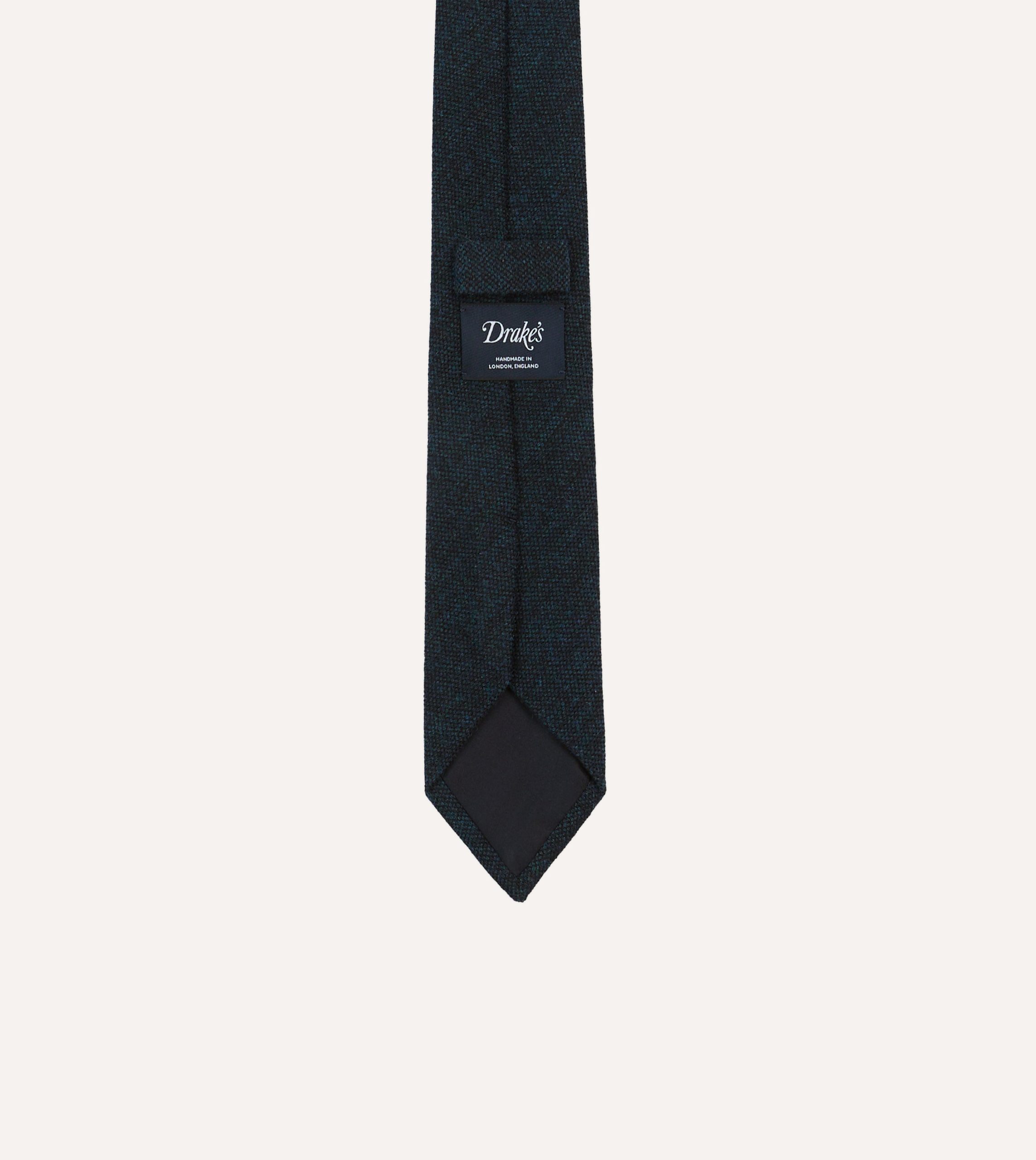 Navy Shetland Wool Tipped Tie - Image 4