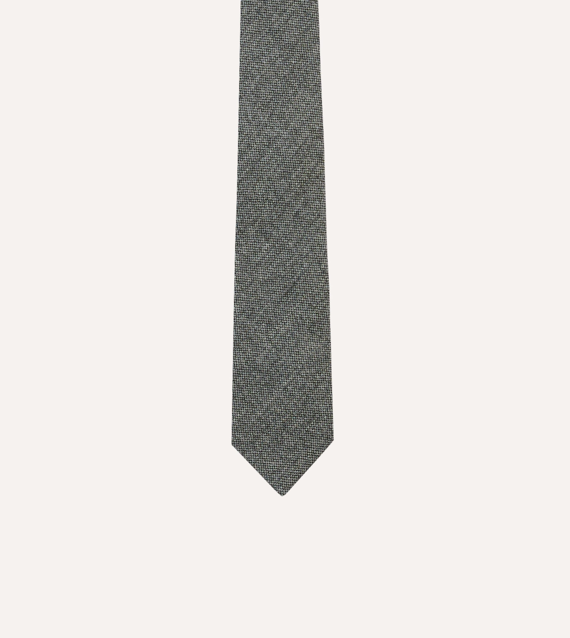 Grey Shetland Wool Tipped Tie - Image 3
