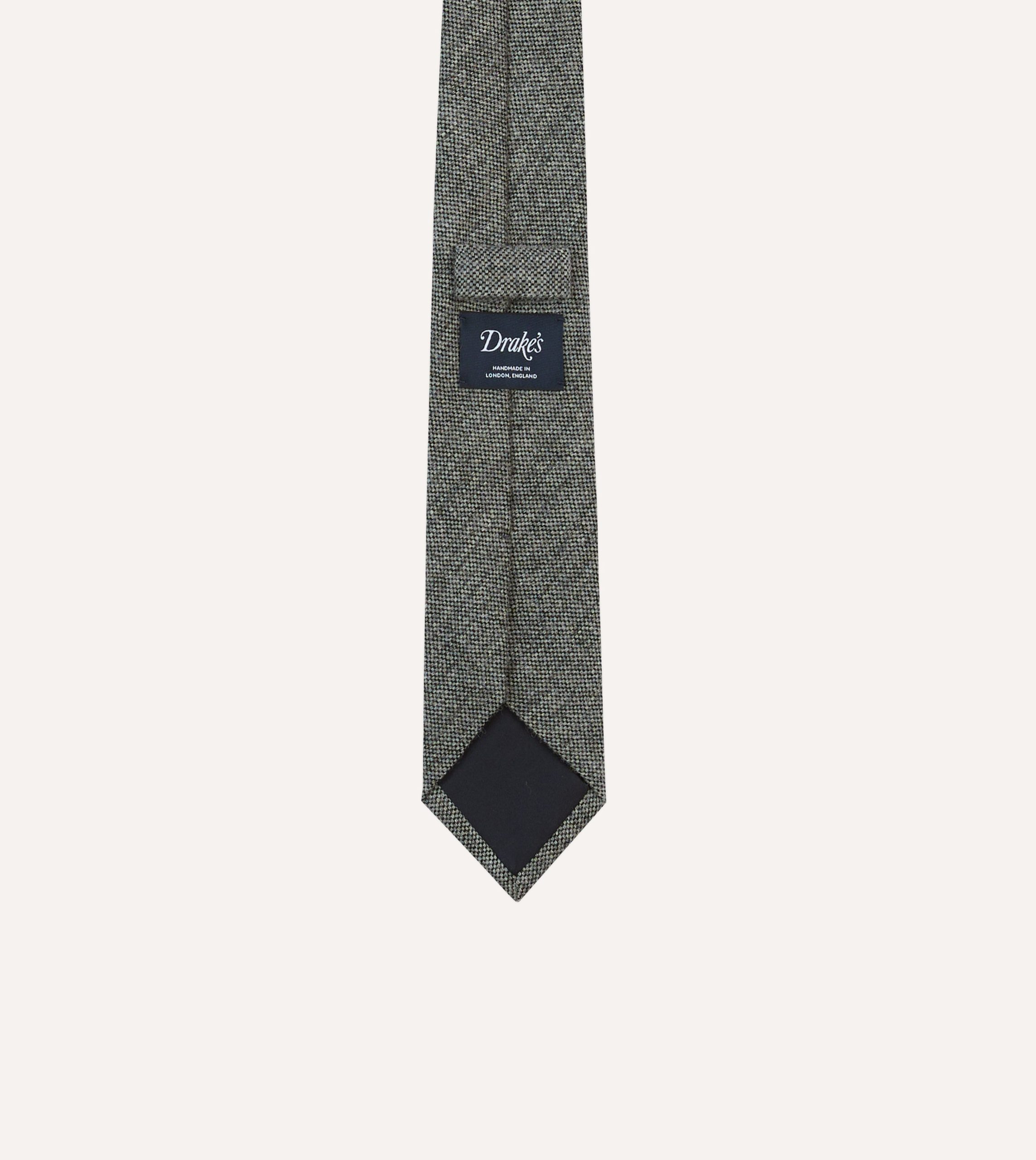 Grey Shetland Wool Tipped Tie - Image 4