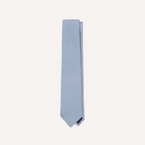 Blue Houndstooth Mogador Silk Tipped Tie