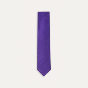 Purple Tussah Hand Rolled Silk Tie