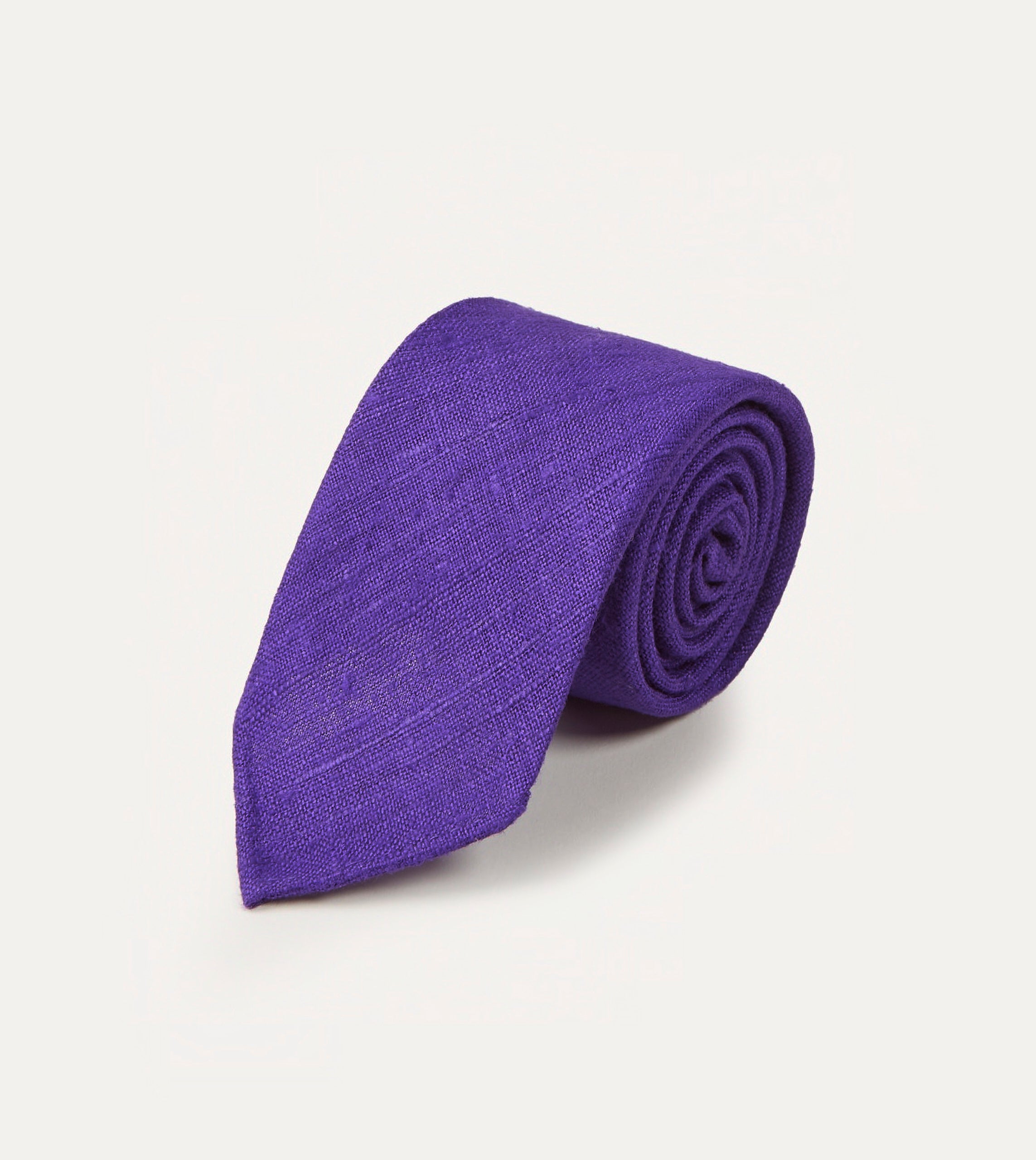 Purple Tussah Hand Rolled Silk Tie - Image 2