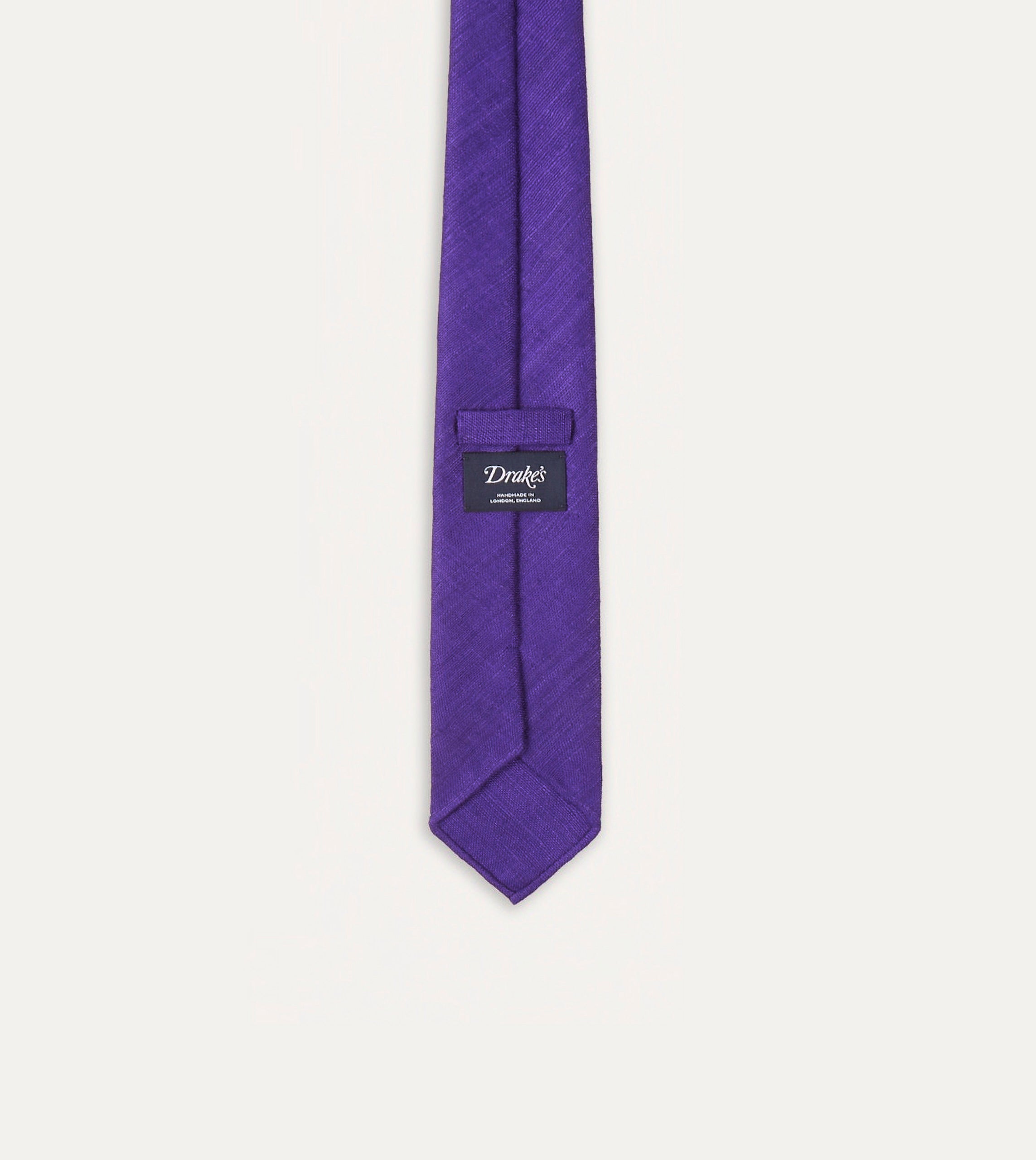 Purple Tussah Hand Rolled Silk Tie - Image 5