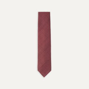 Burgundy Tussah Hand Rolled Silk Tie