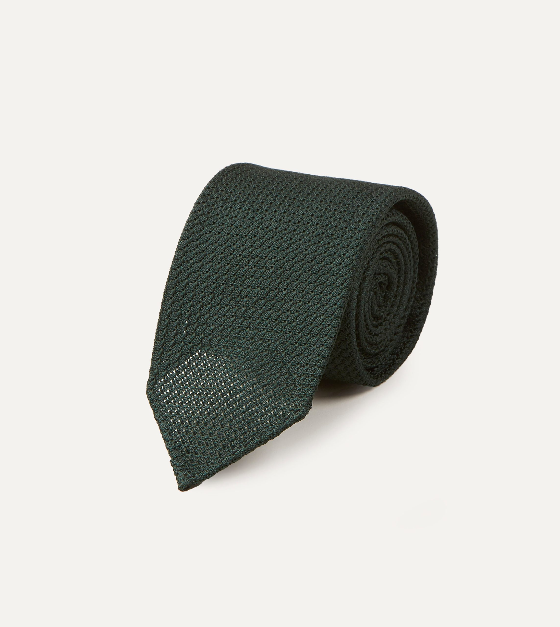 Green Hand Rolled Large Knot Grenadine Tie - Image 2