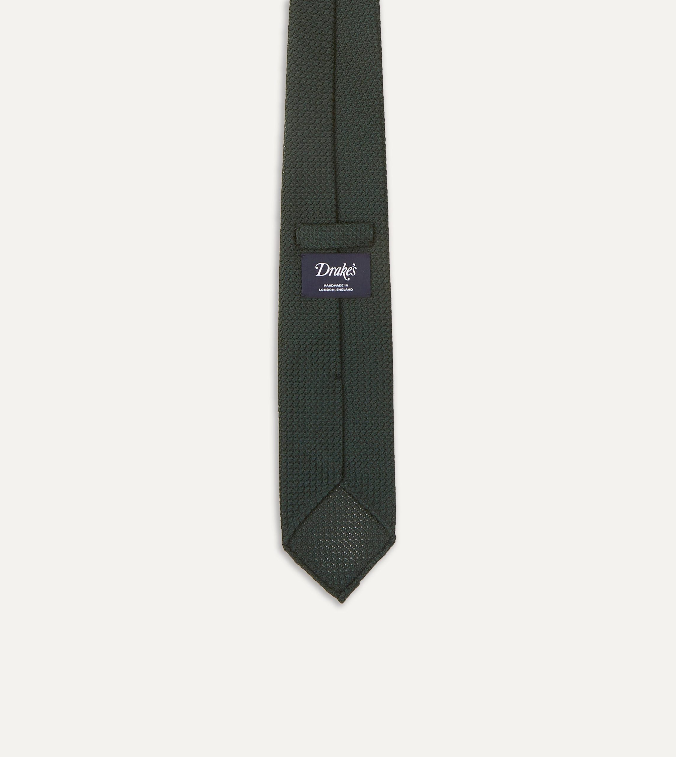 Green Hand Rolled Large Knot Grenadine Tie - Image 5