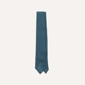 Sky Blue Fine Woven Grenadine Silk Hand Rolled Tie