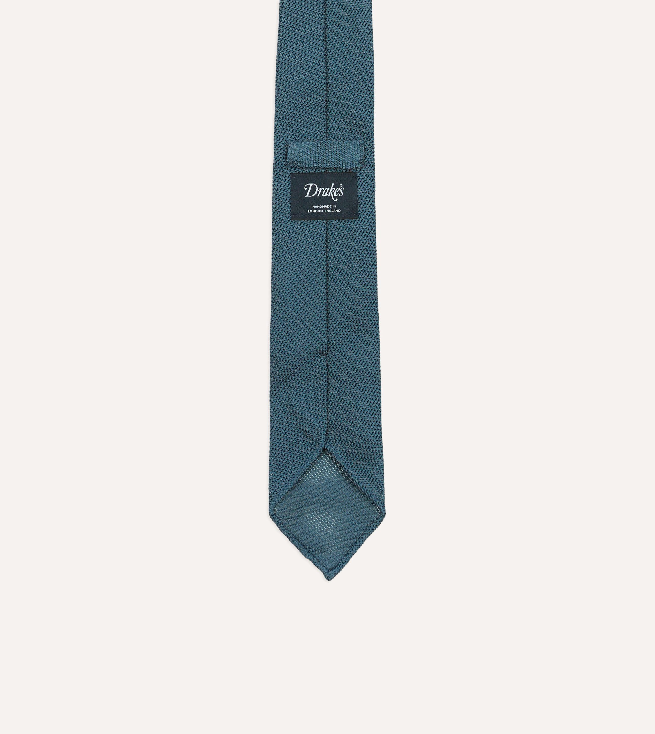 Sky Blue Fine Woven Grenadine Silk Hand Rolled Tie - Image 3