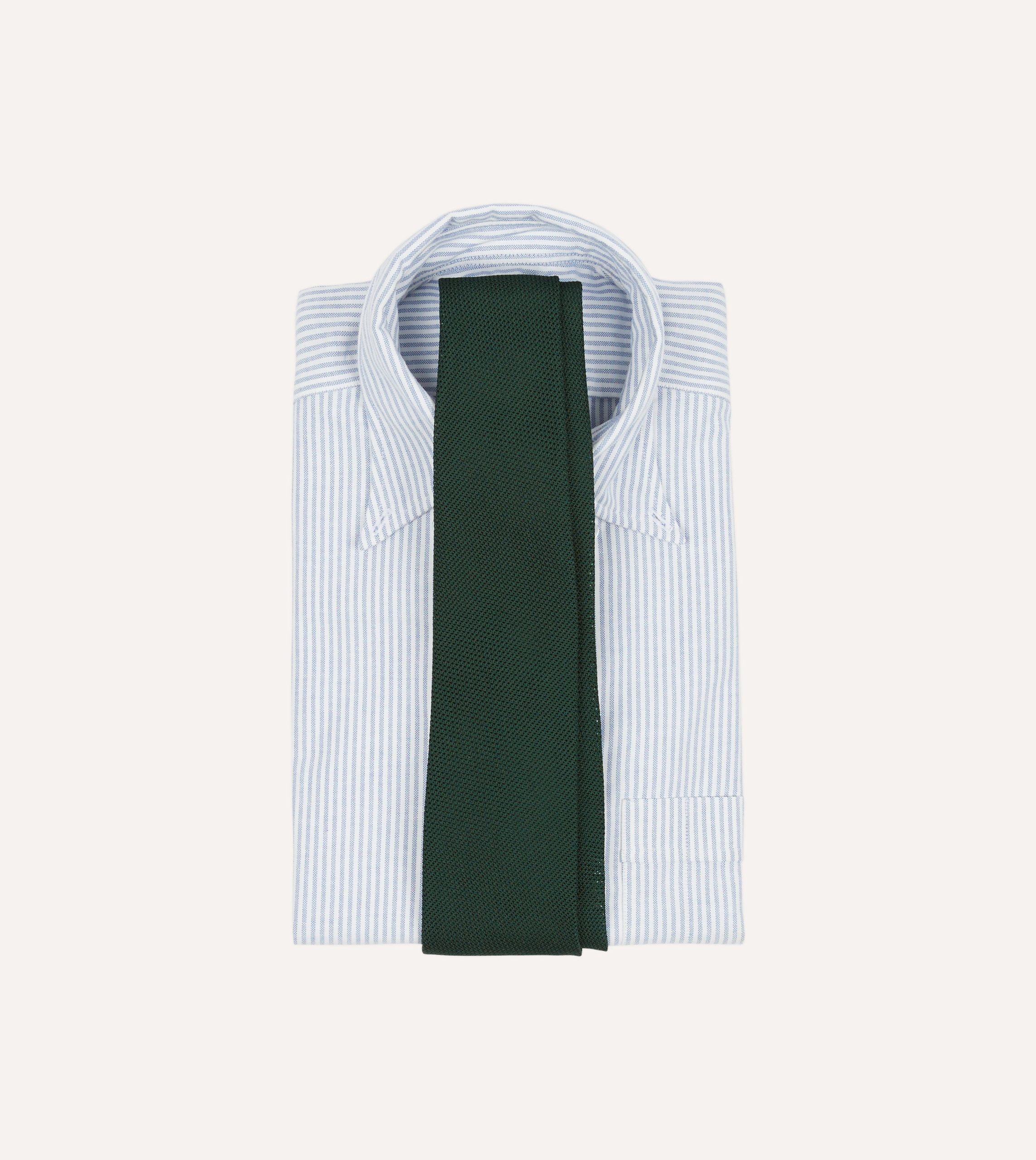 Green Fine Woven Grenadine Silk Hand Rolled Tie - Image 2