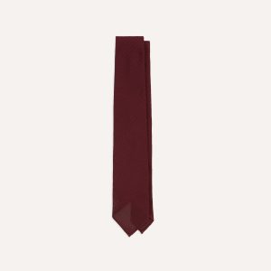 Maroon Fine Woven Grenadine Silk Hand Rolled Tie