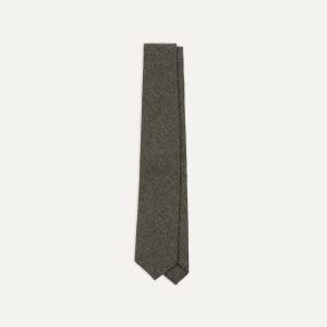 Grey Brushed Solid Hand Rolled Wool Tie