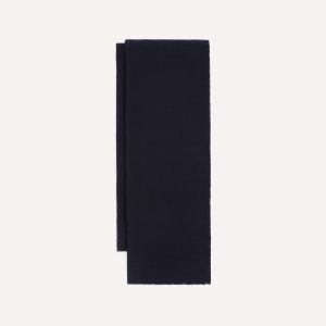 Navy Solid Wool Scarf