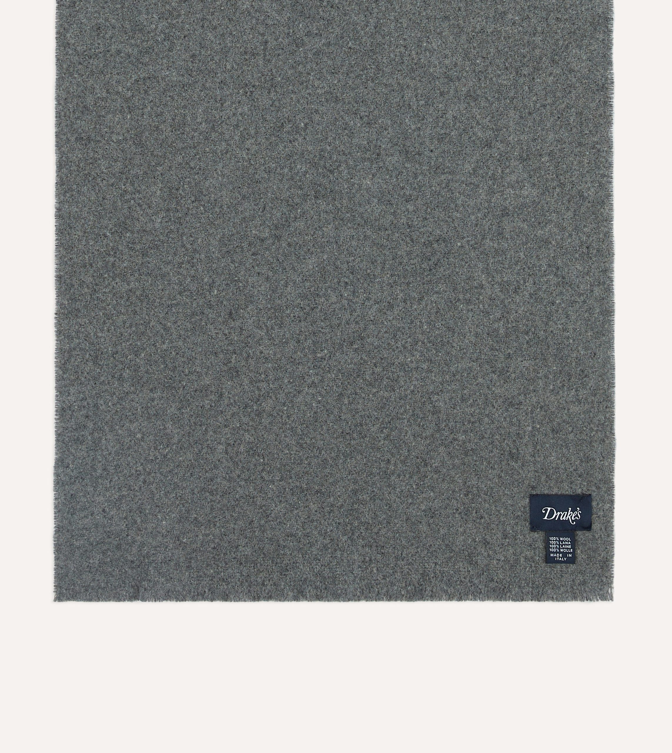 Grey Solid Wool Scarf - Image 3