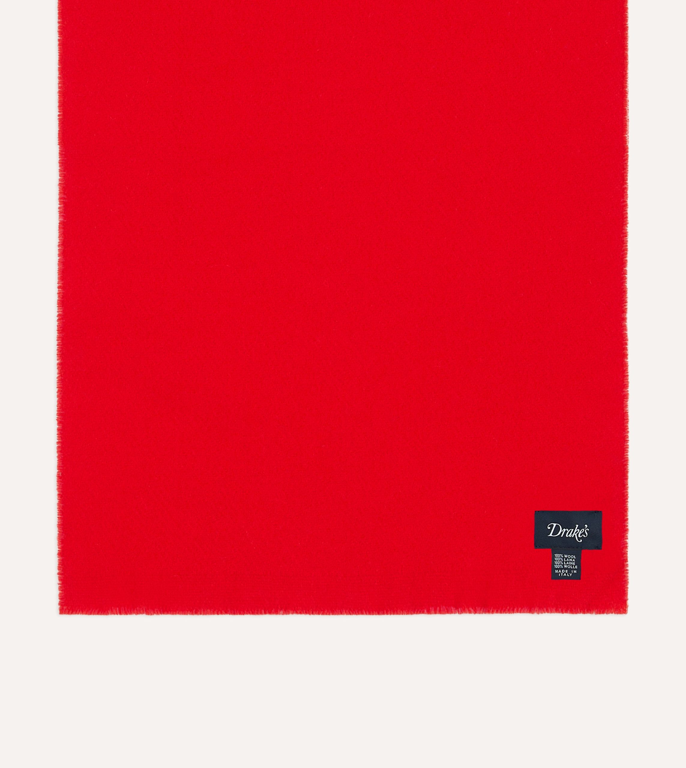 Red Solid Wool Scarf - Image 3