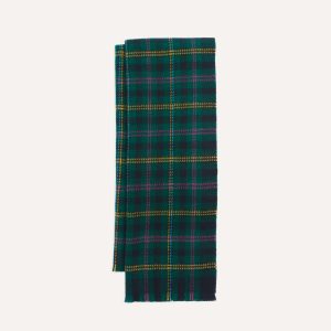 Green Tartan Check Wool Scarf
