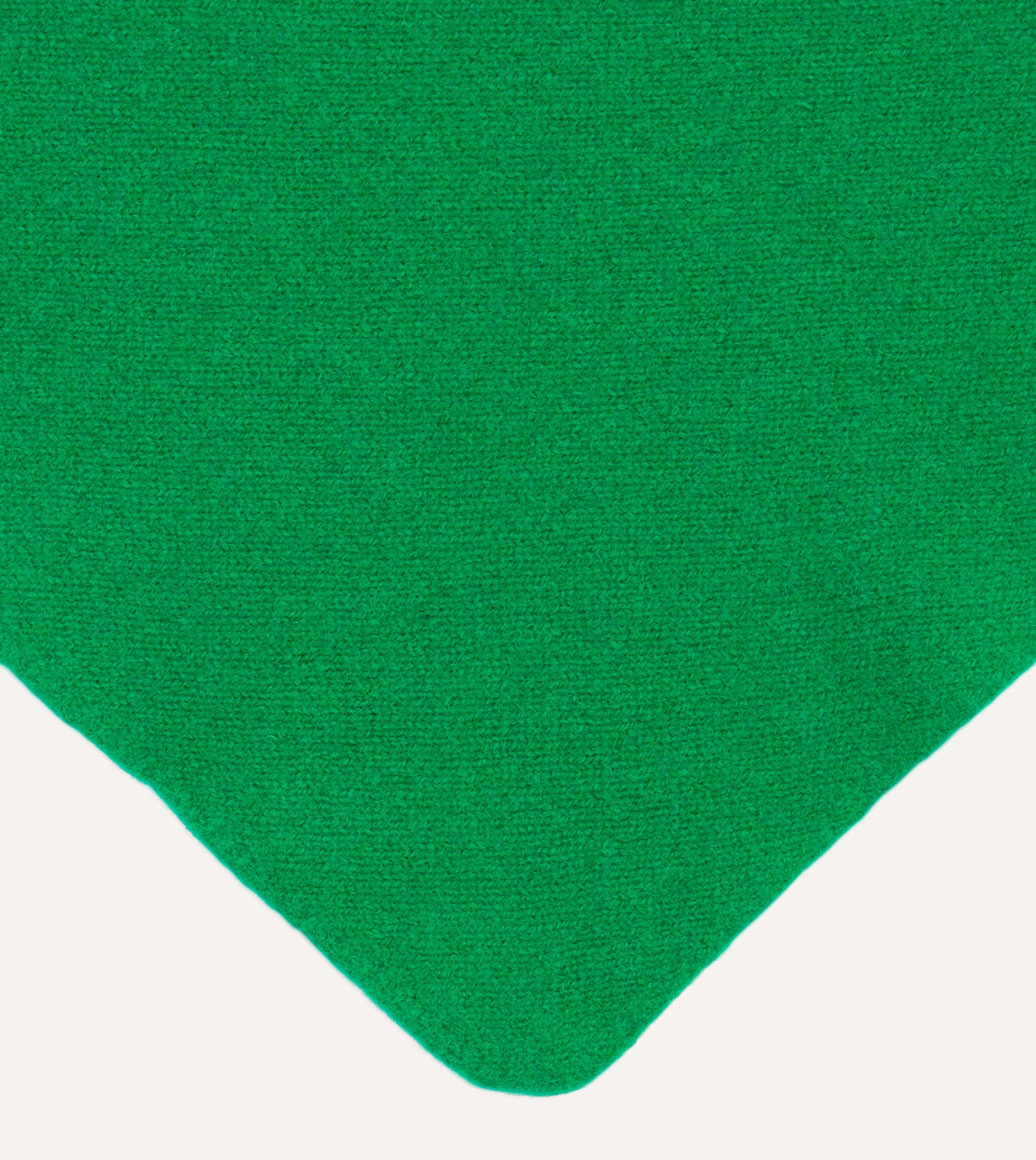 Green Lambswool Triangle Neck Scarf - Image 3