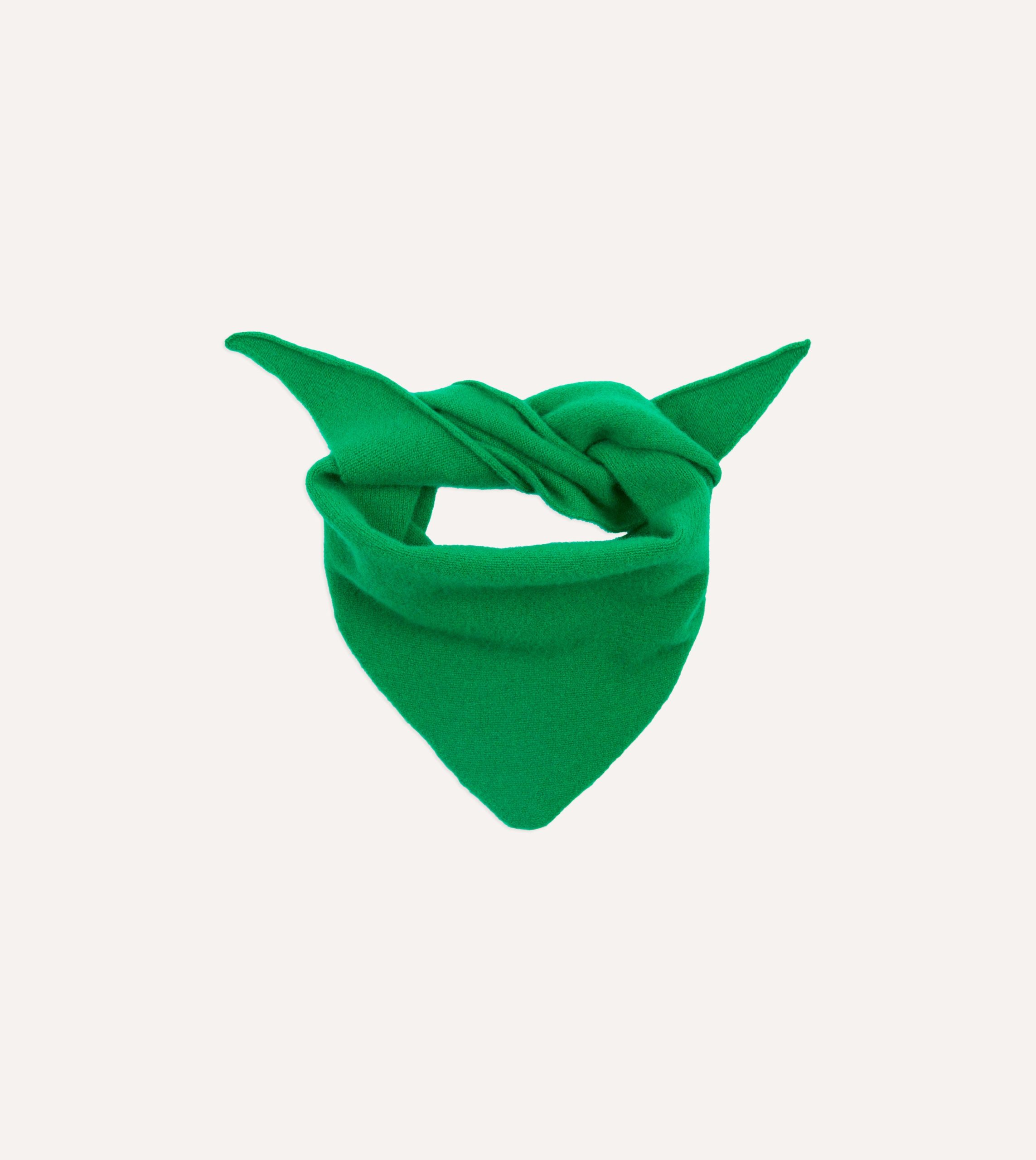 Green Lambswool Triangle Neck Scarf - Image 5