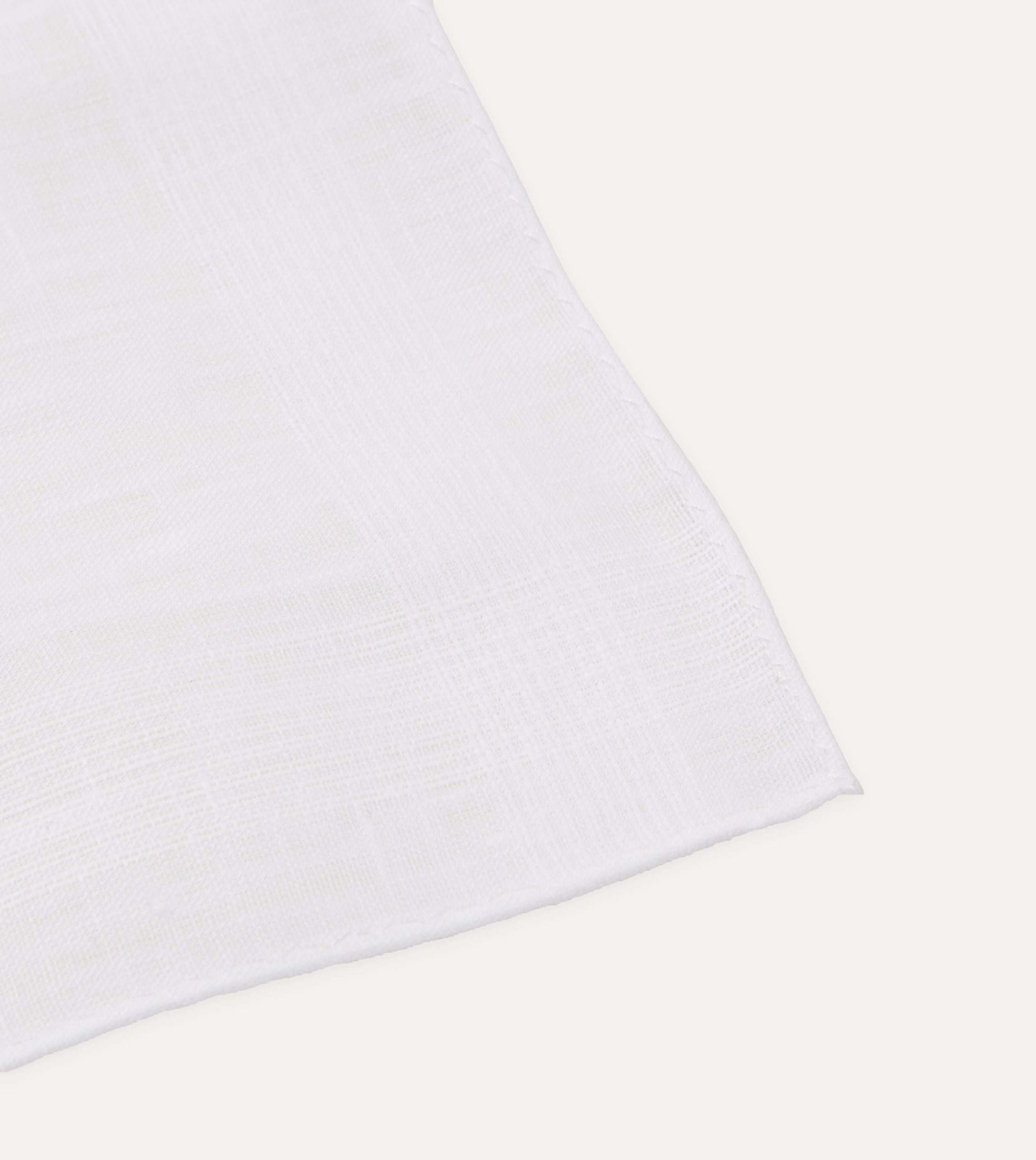 White Linen Pocket Square - Image 3
