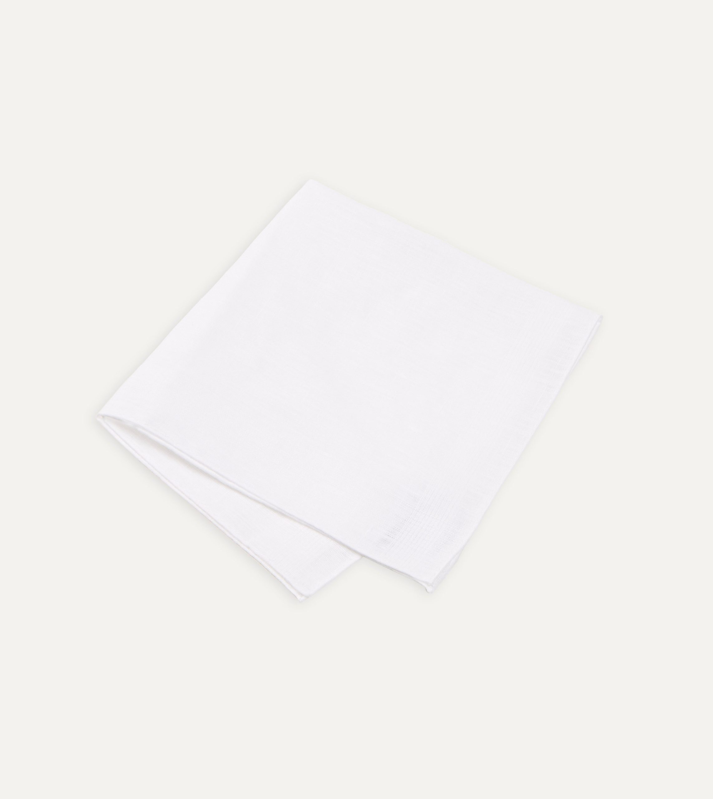 White Linen Pocket Square - Image 2
