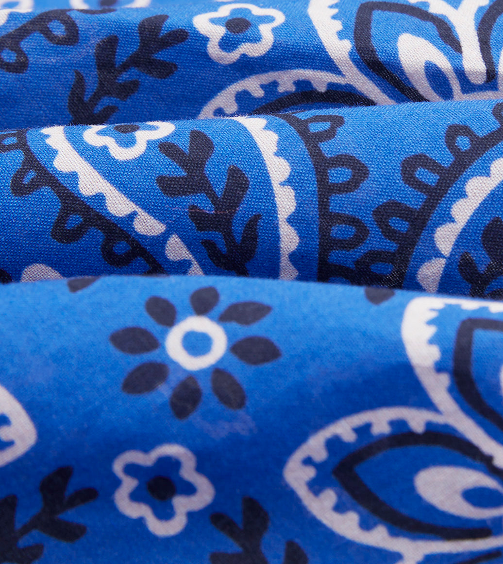 Blue Paisley Print Cotton Bandana - Image 2