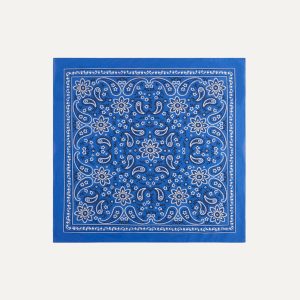 Blue Paisley Print Cotton Bandana