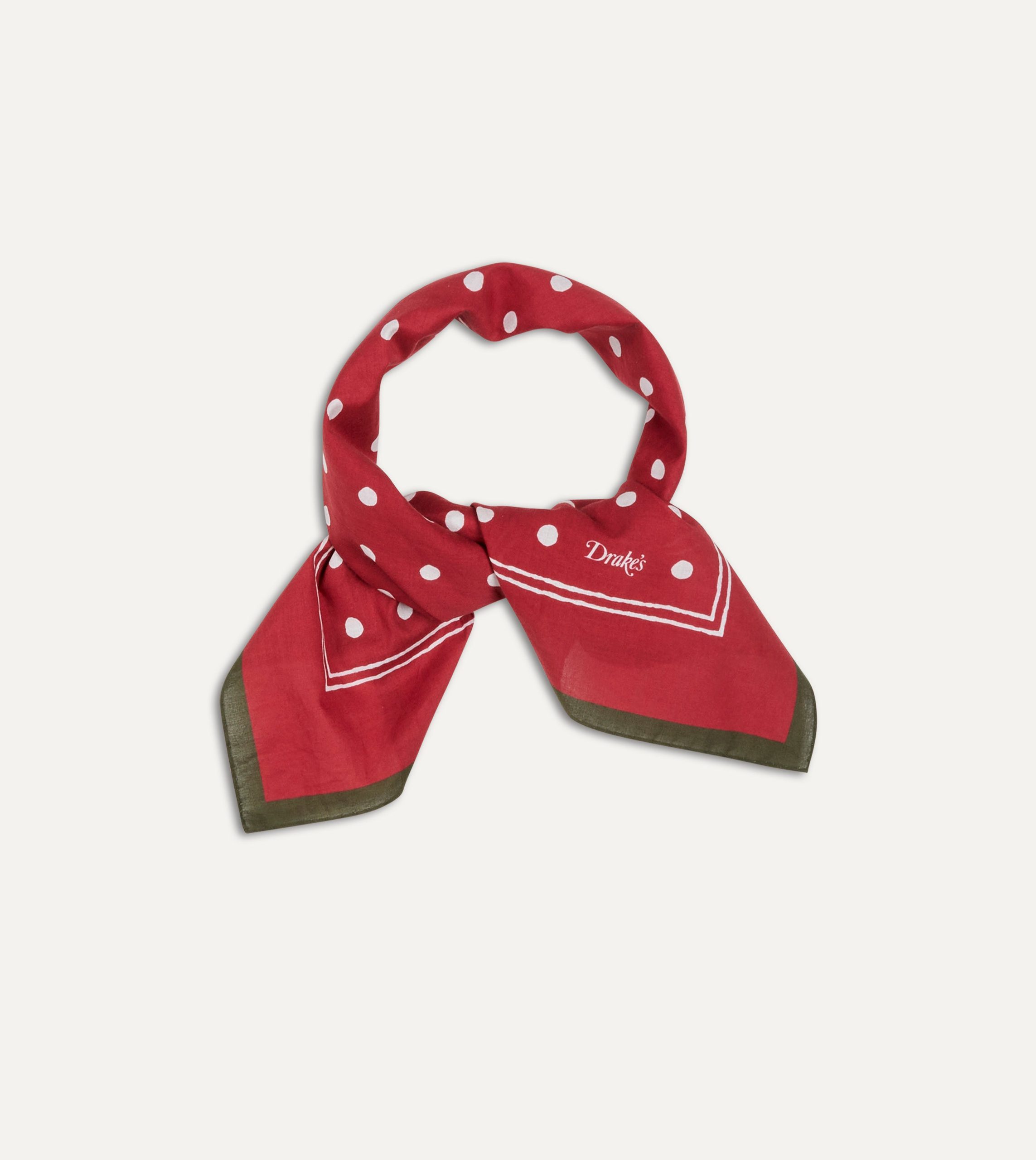Red Polka Dot Print Bandana - Image 5
