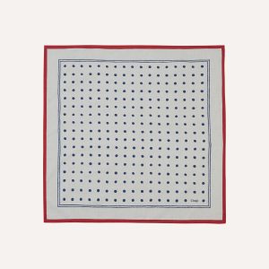 White and Navy Polka Dot Print Bandana