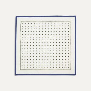 White and Green Polka Dot Print Bandana