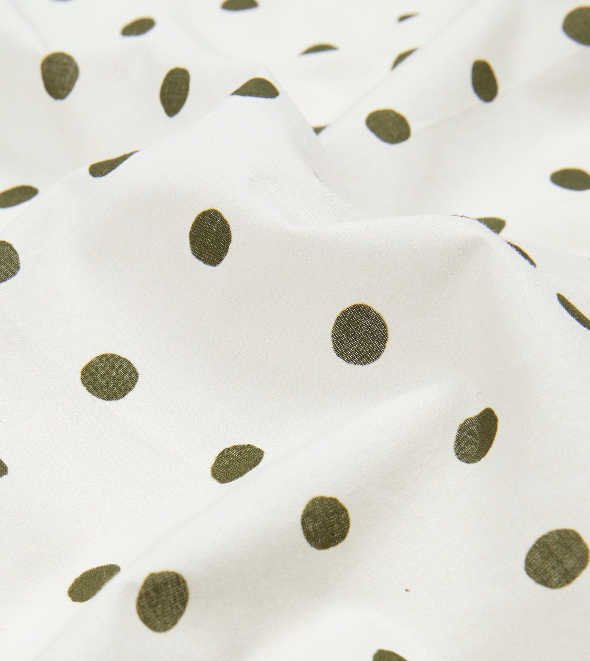 White and Green Polka Dot Print Bandana - Image 2