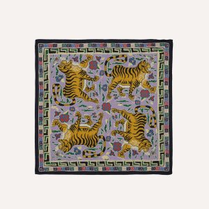 Shoyoroll by Drake's Tiger Print Wool-Silk Bandana