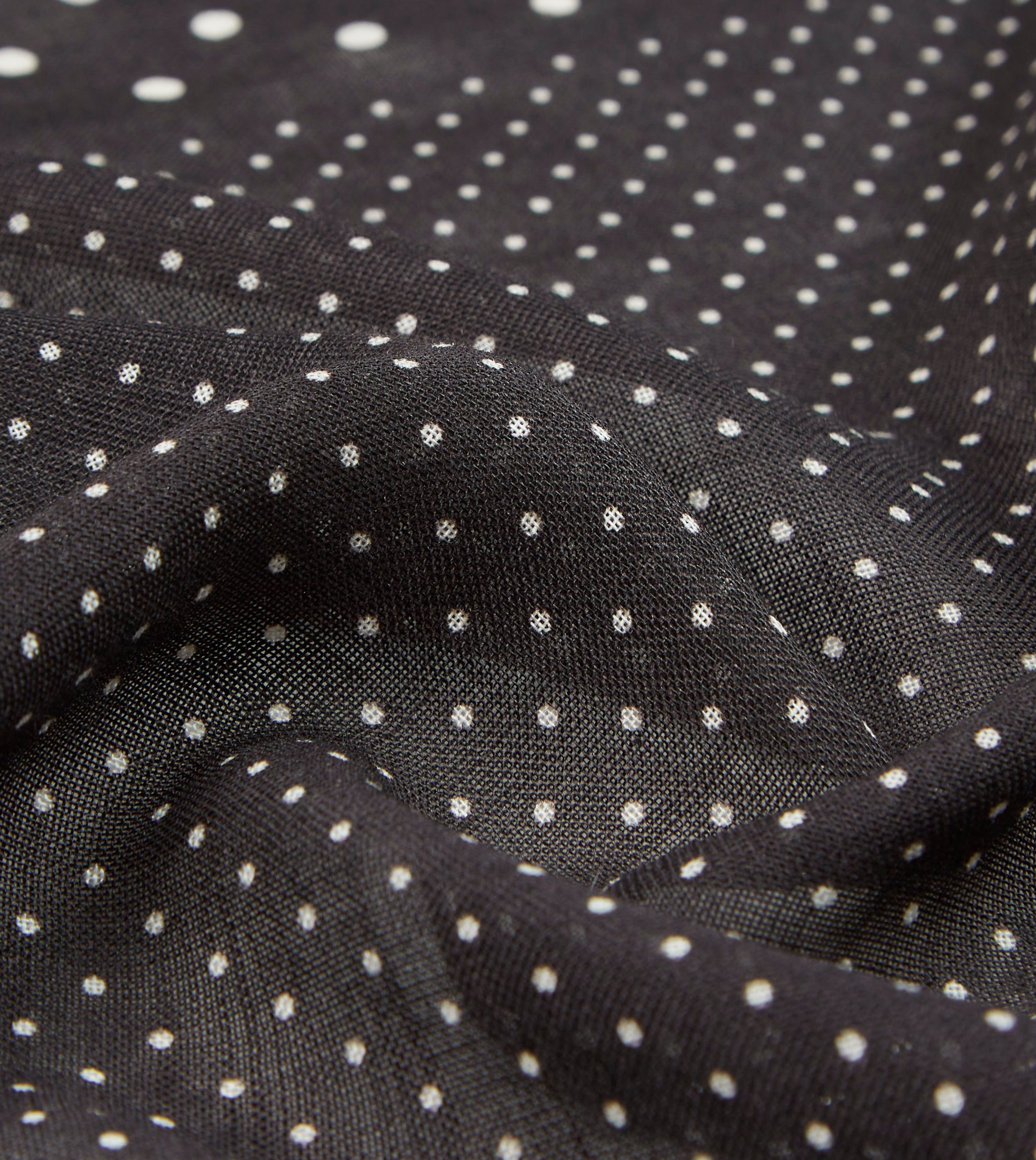 Brown Spots Print Wool-Silk Pocket Square - Image 2