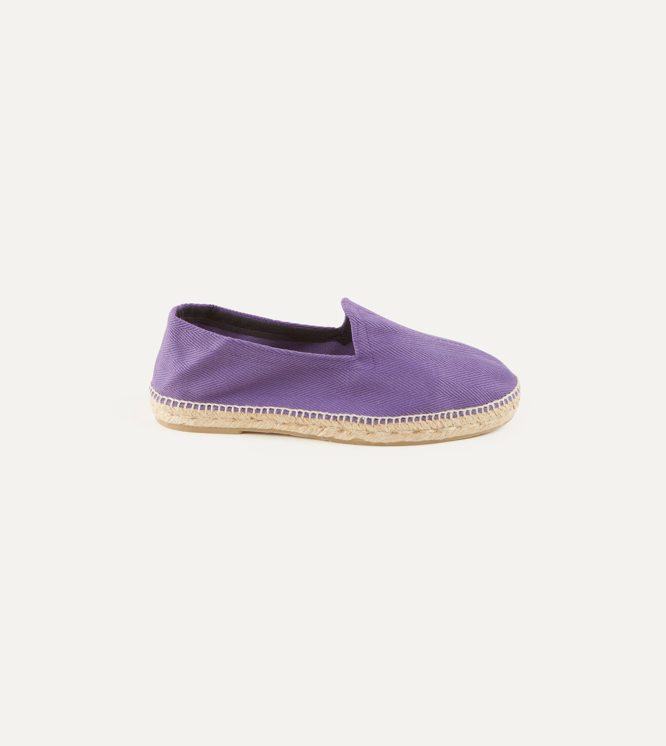 Purple Herringbone Cotton Espadrilles - Image 4