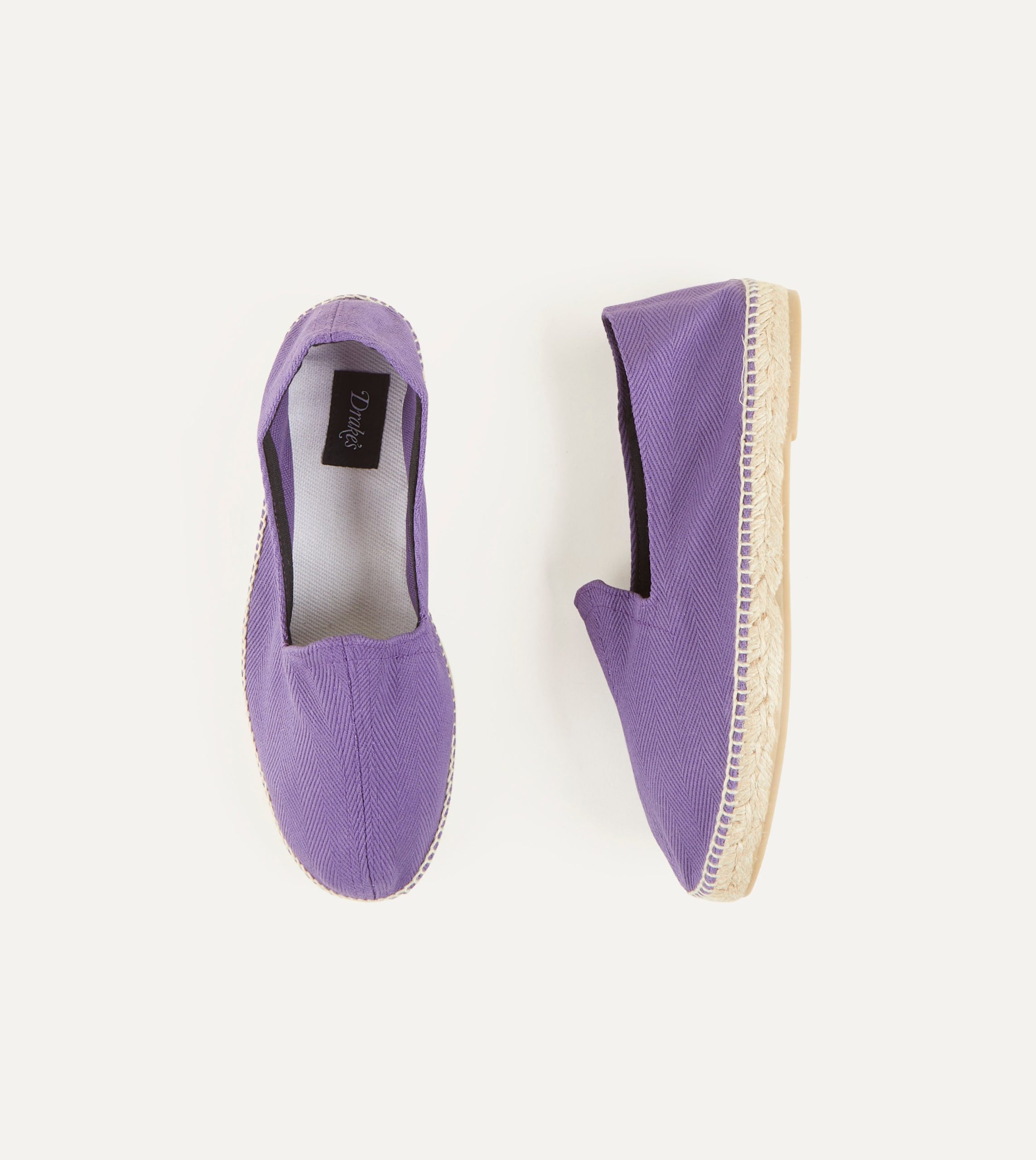 Purple Herringbone Cotton Espadrilles - Image 3