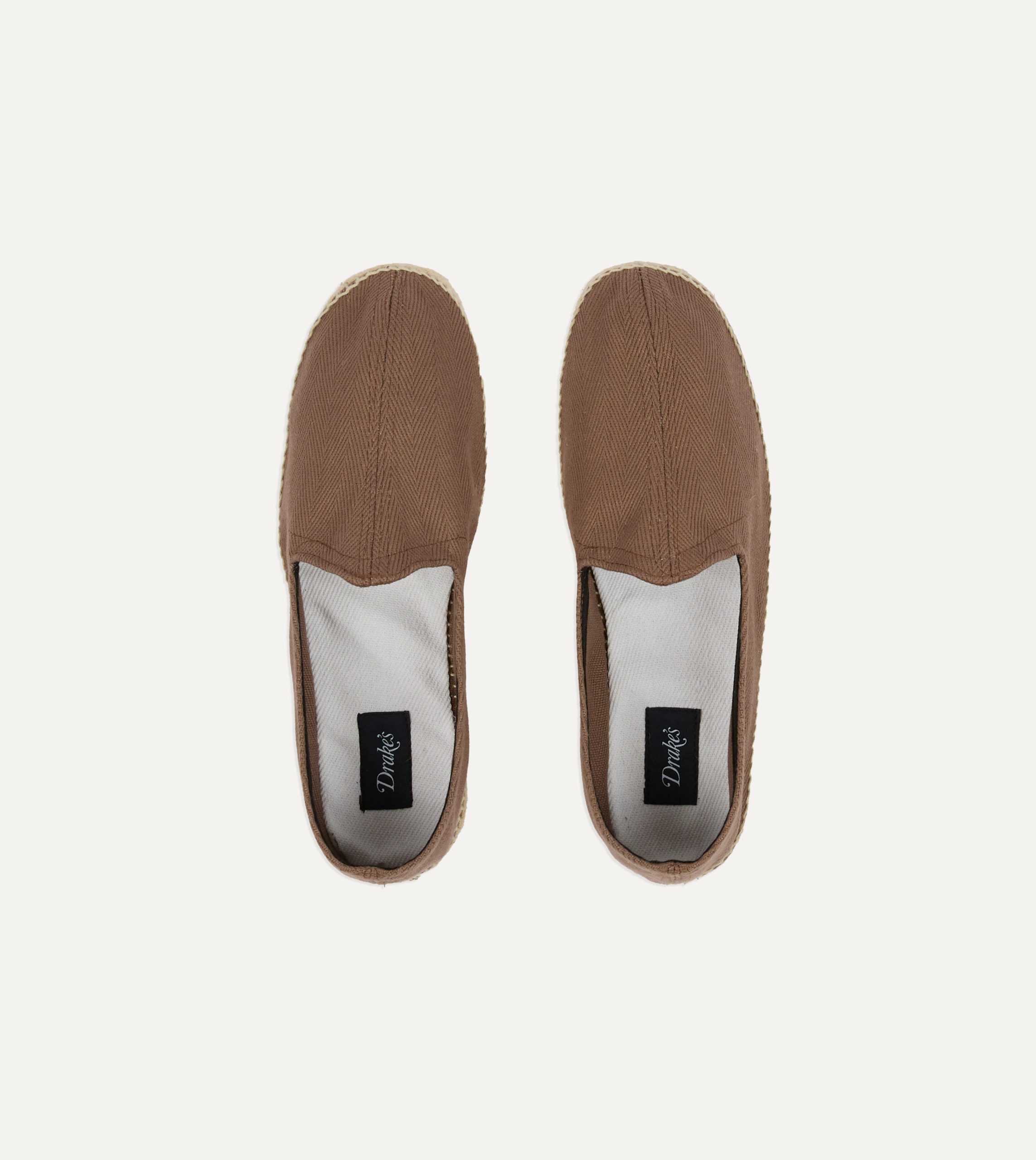 Taupe Herringbone Cotton Espadrilles - Image 4