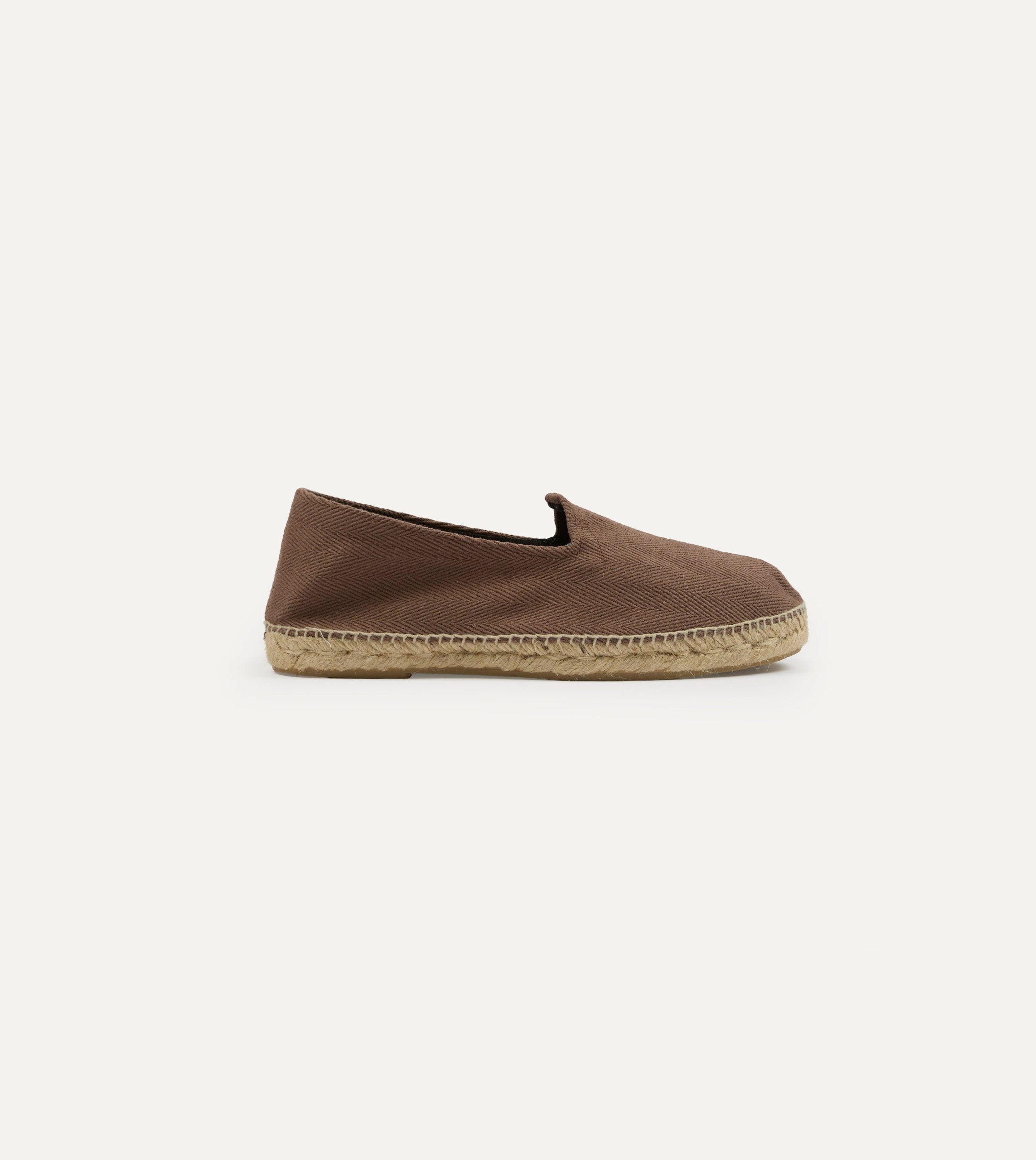 Taupe Herringbone Cotton Espadrilles - Image 6