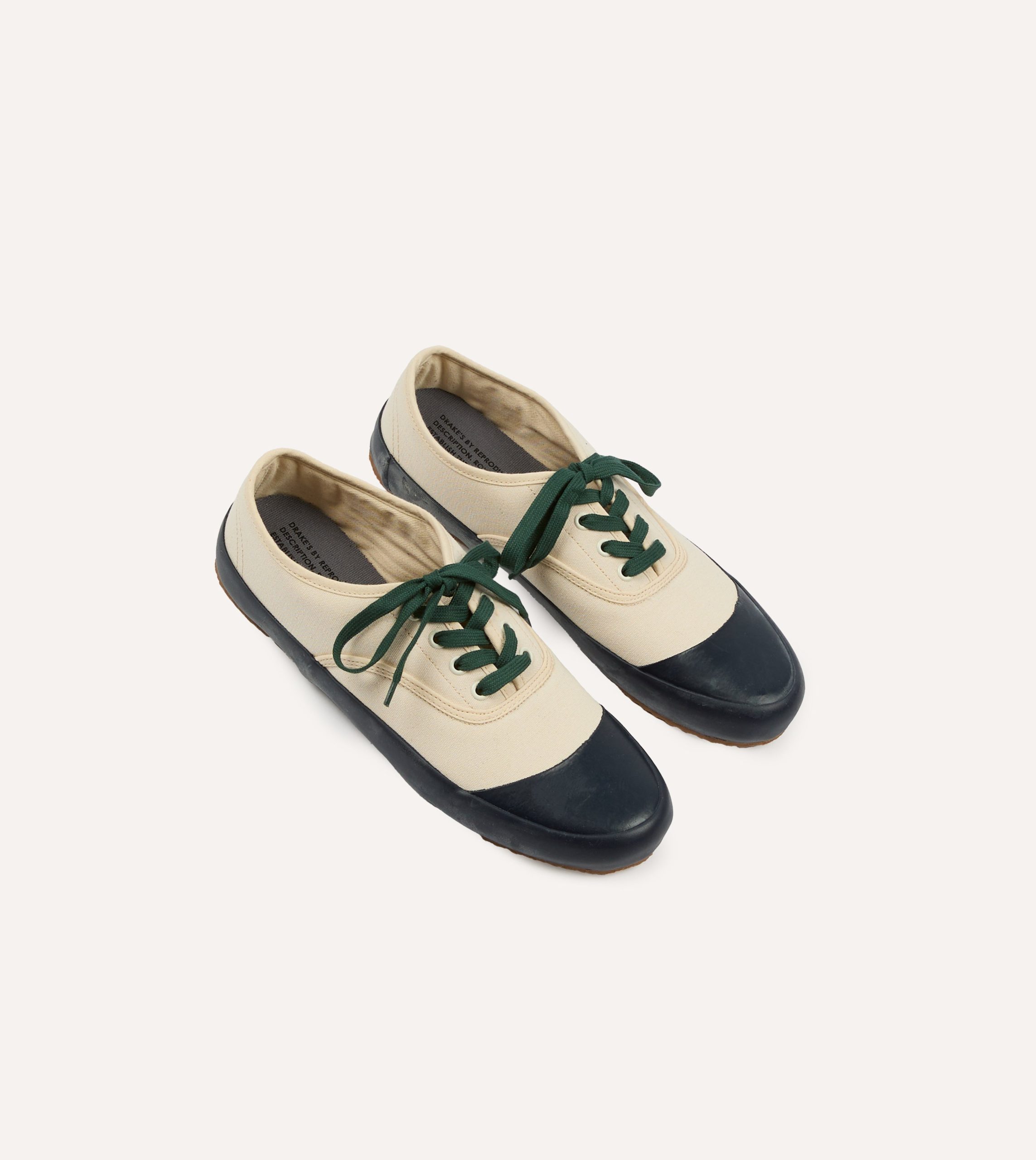 Drake's By Reproduction of Found Ecru and Navy Military Trainer