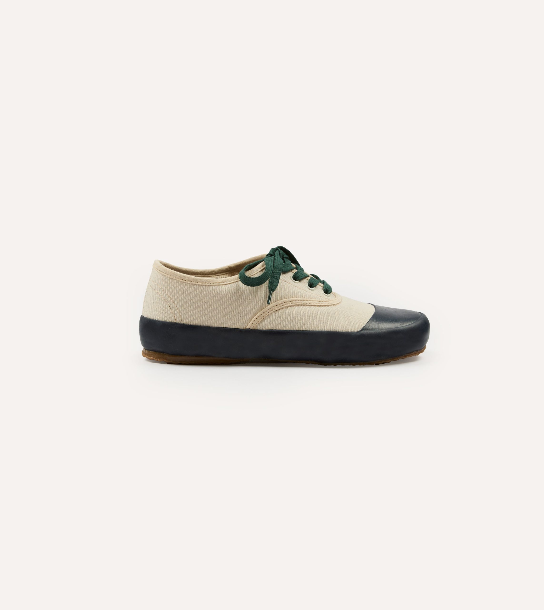 Drake's By Reproduction of Found Ecru and Navy Military Trainer - Image 6