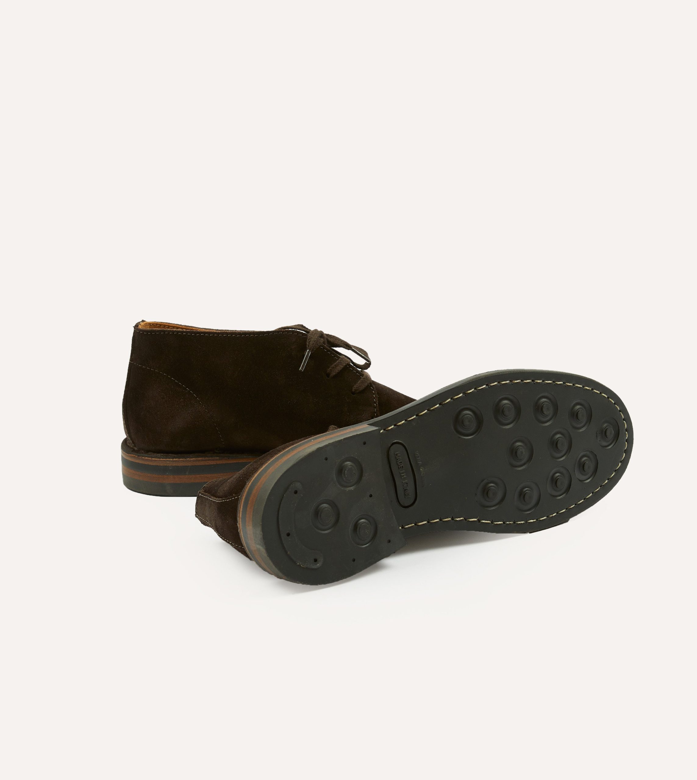 Crosby Moc-Toe Chukka Boot Dark Brown Roughout Suede with Rubber Sole - Image 2