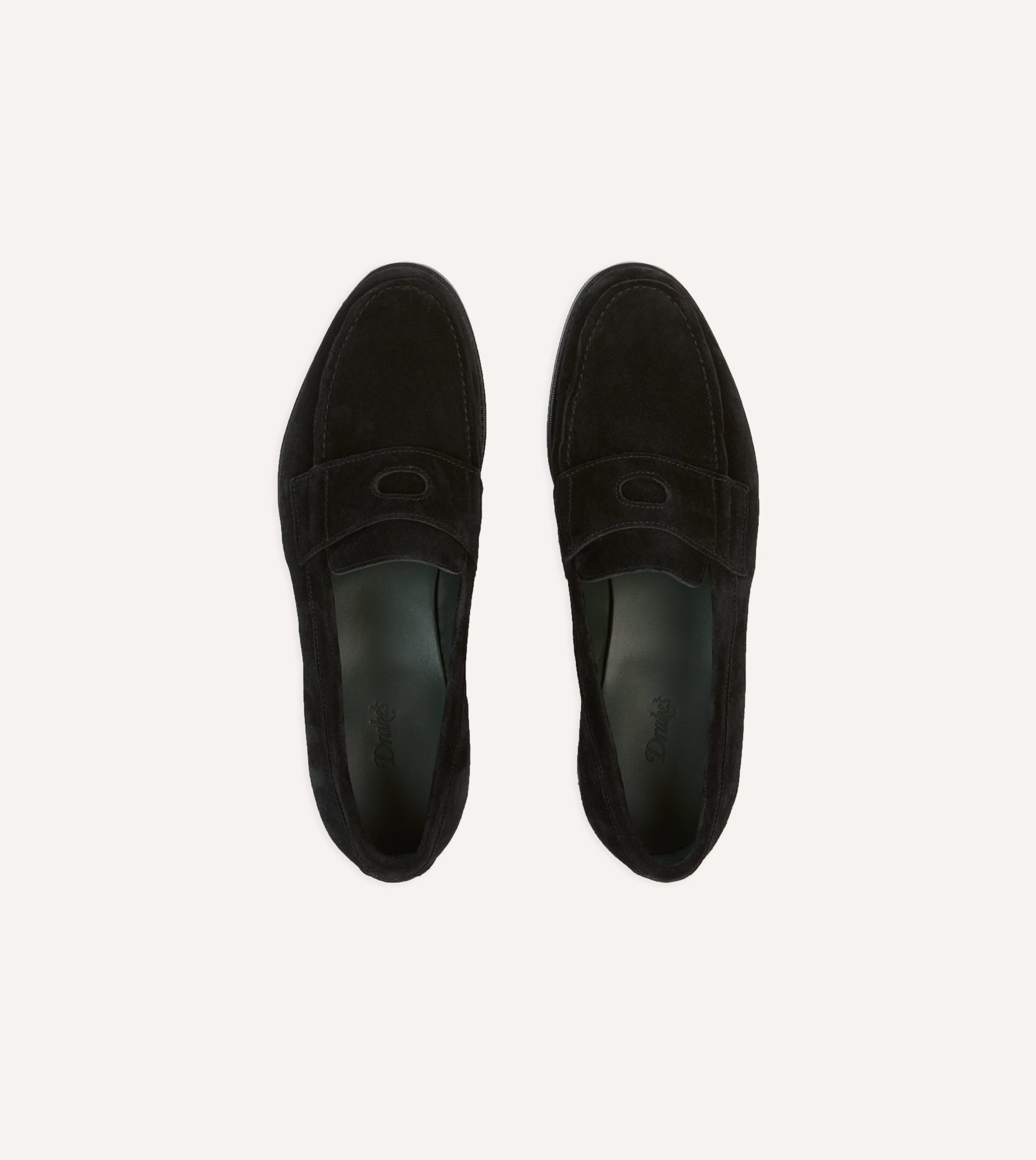 Drake's by A. Levine Black Suede Charles Mk II Goodyear Welted Penny Loafer - Image 4