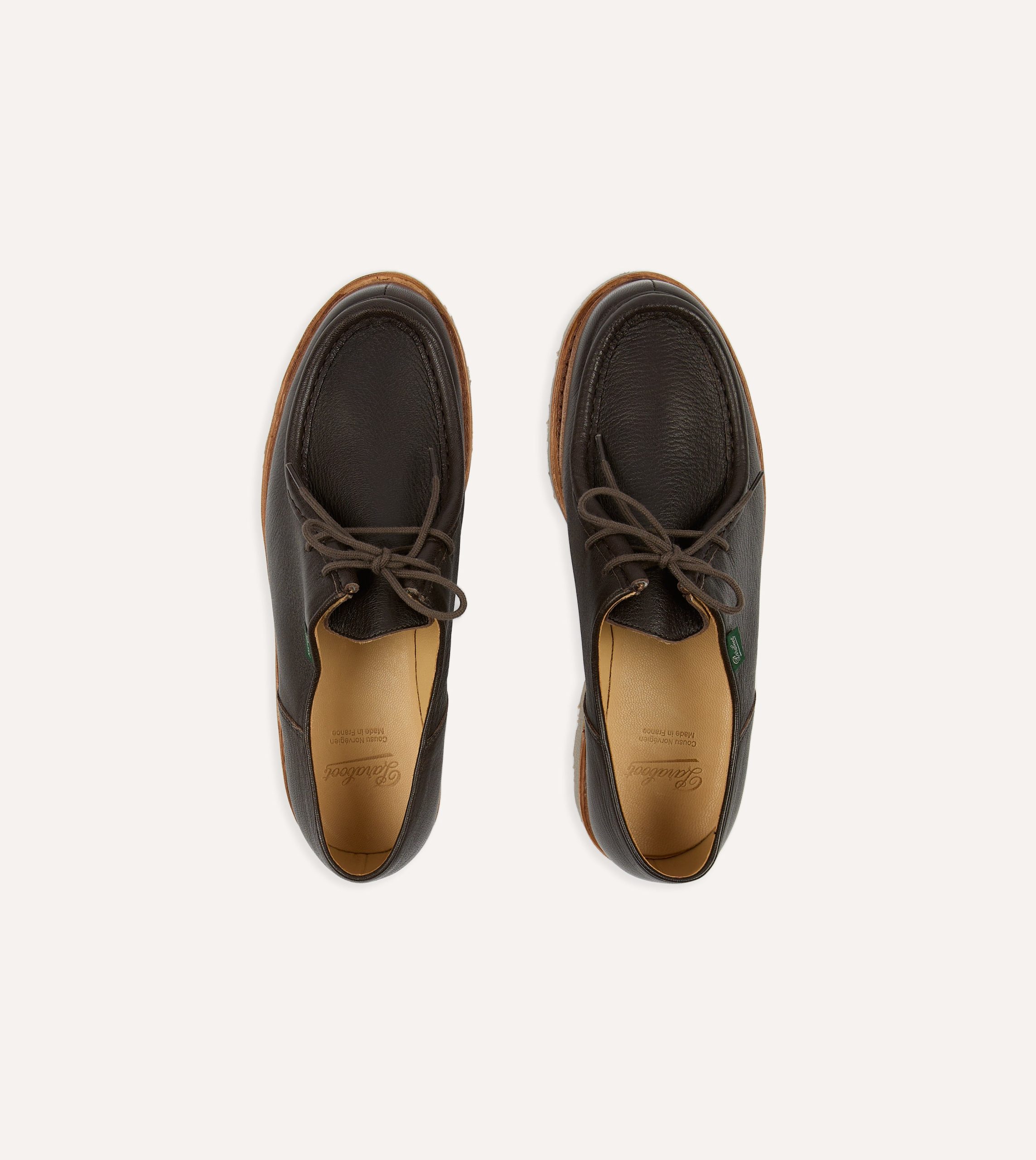 Paraboot Michael Marron Deer Leather Derby Shoe - Image 3