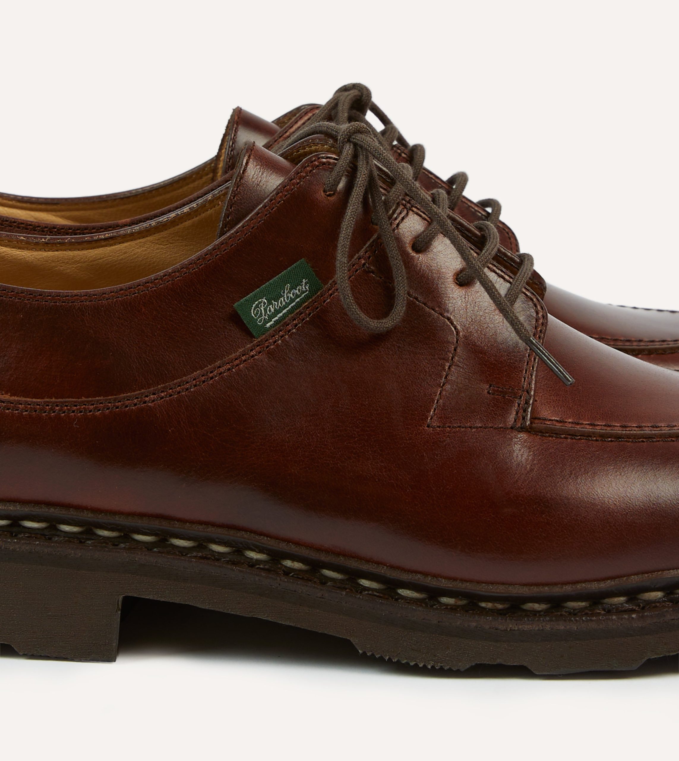 Paraboot Avignon Brown Leather Derby Shoe - Image 3
