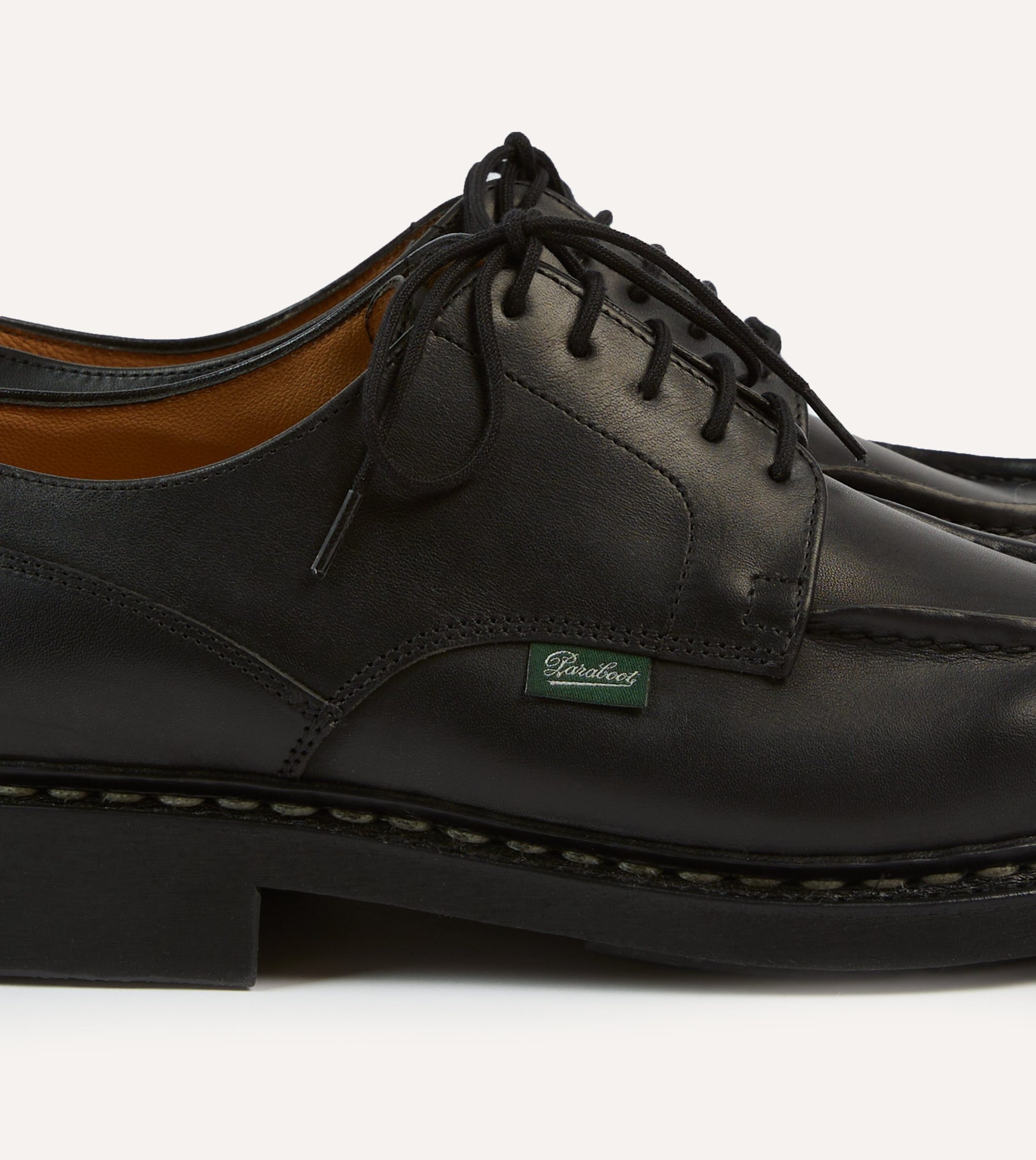 Paraboot Chambord Black Leather Derby Shoe - Image 3