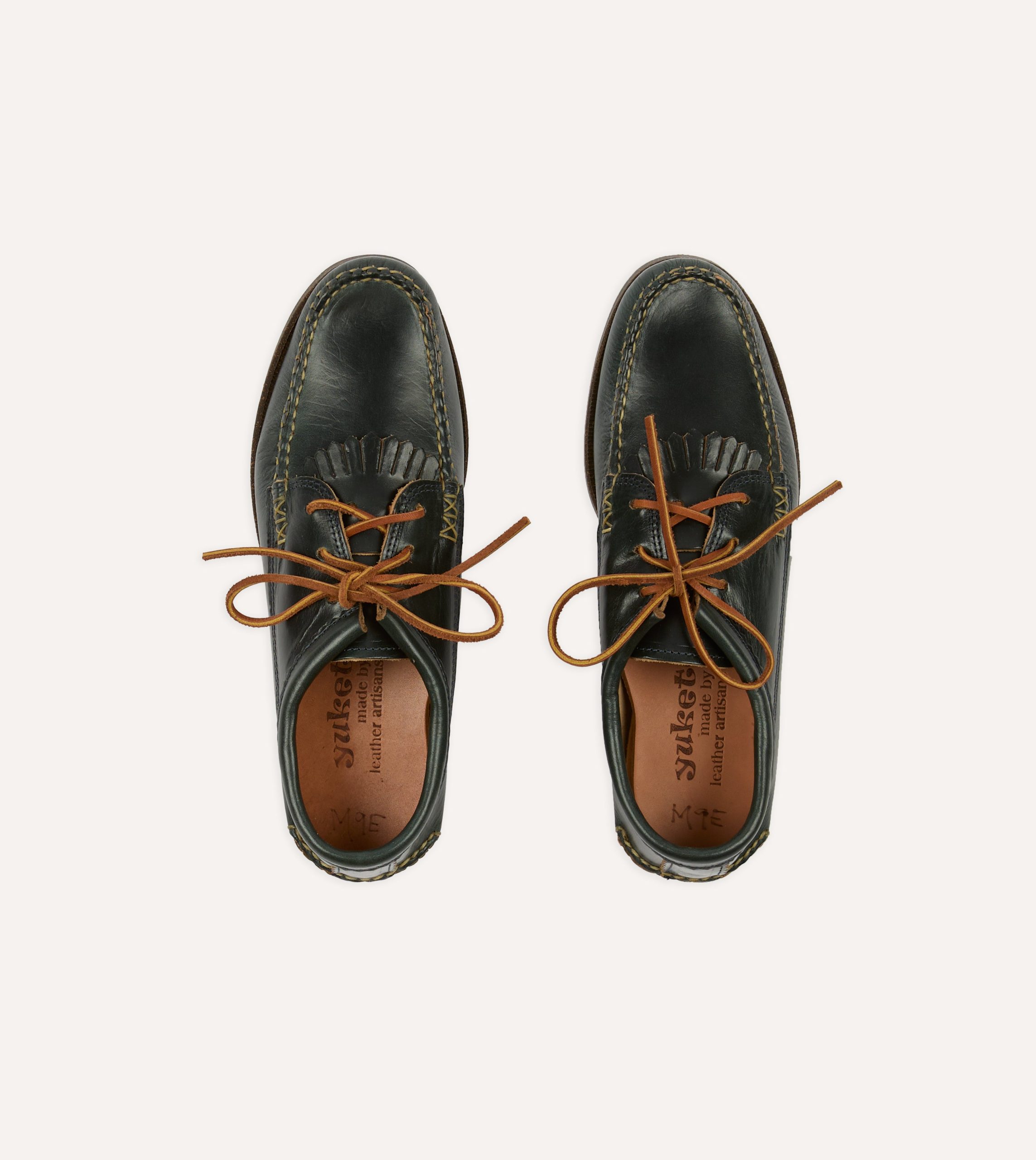 Yuketen Navy Kiltie Blucher with Camp Sole - Image 4