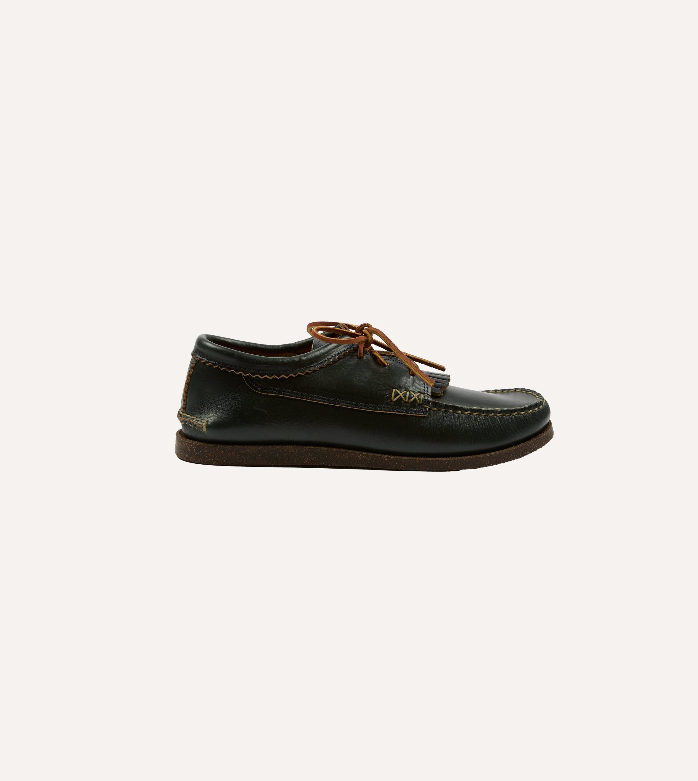 Yuketen Navy Kiltie Blucher with Camp Sole - Image 6